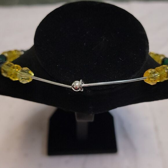 Handmade Beaded Necklace/Choker with Multi Colored Flowers on Cow Skull Pendant - Picture 4 of 8